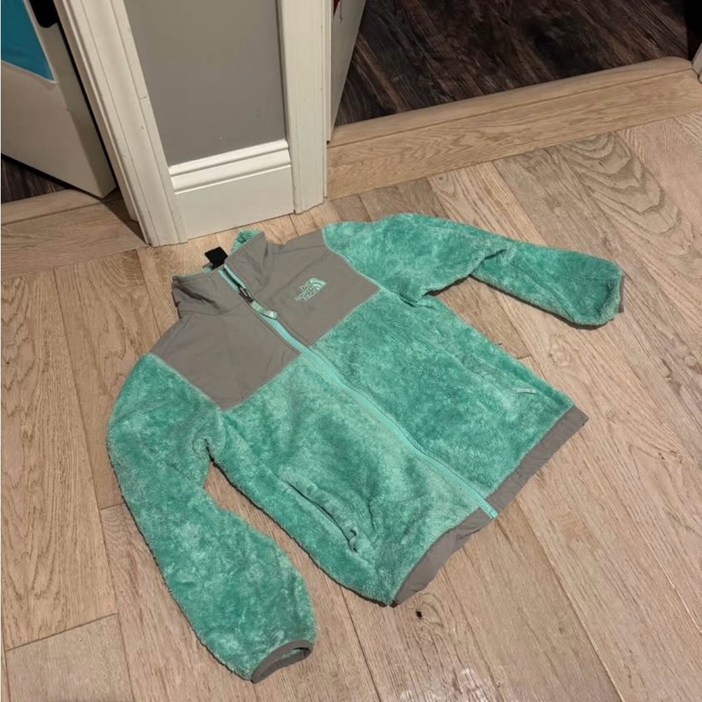 The North Face Teal and Gray Fleece Jacket